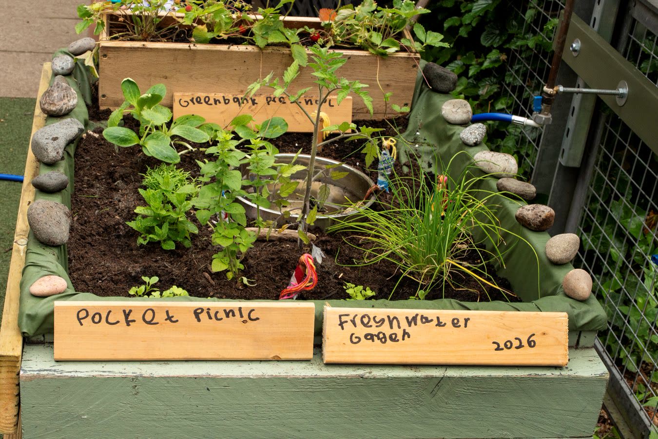 Close-up of the Pocket Picnic Freshwater Garden 2026 signage